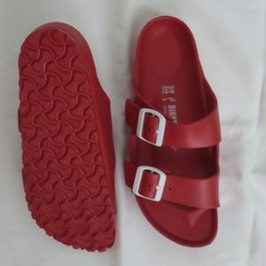 Birkenstock Red Rubber Slides